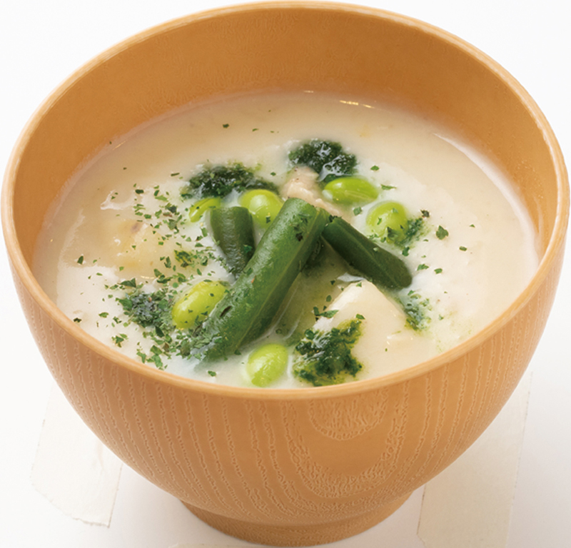6.枝豆とインゲンのクリームスープ